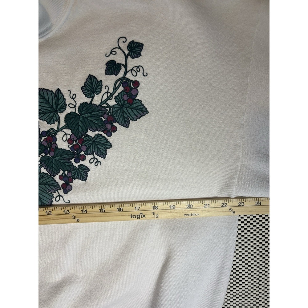 Vintage Cracker Barrel Sweatshirt XL Mock Neck Grapevine Graphic Cream 90s USA - Picture 7 of 9